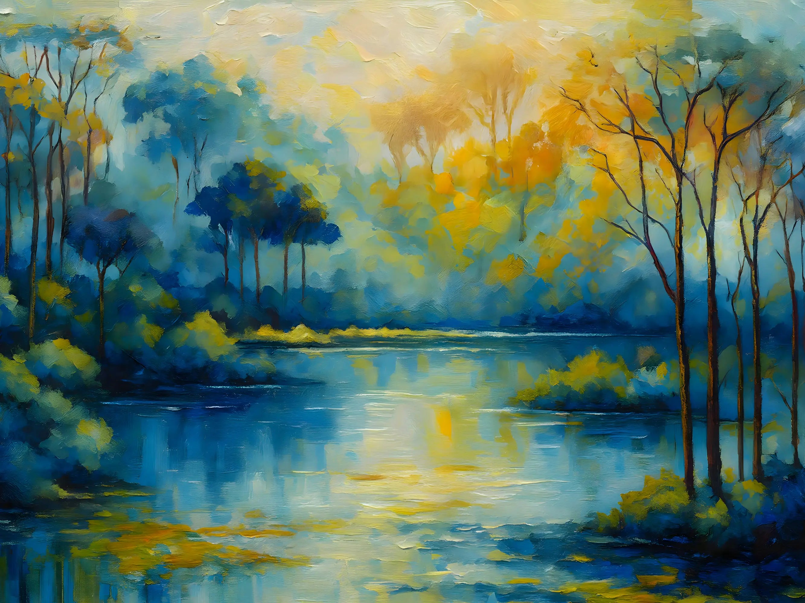 Serene Forest Reflection - Urban & Nature Views Collection Mosseri Art Gallery