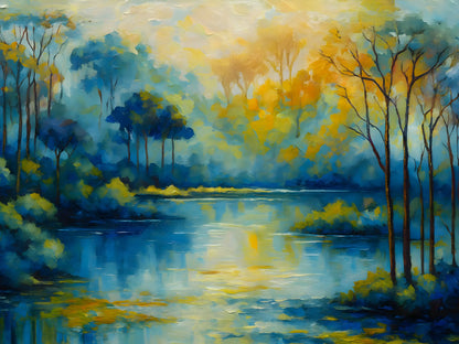 Serene Forest Reflection - Urban & Nature Views Collection Mosseri Art Gallery