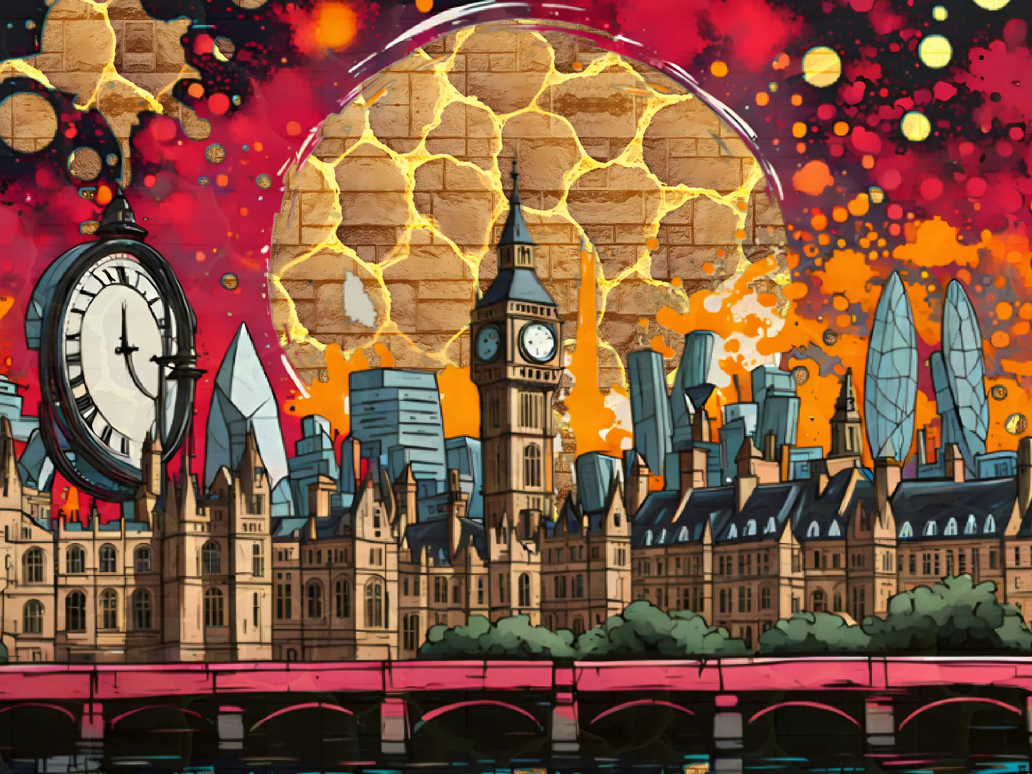 Urban Eclipse Masterpiece Artwork - Imaginative Realities Collection